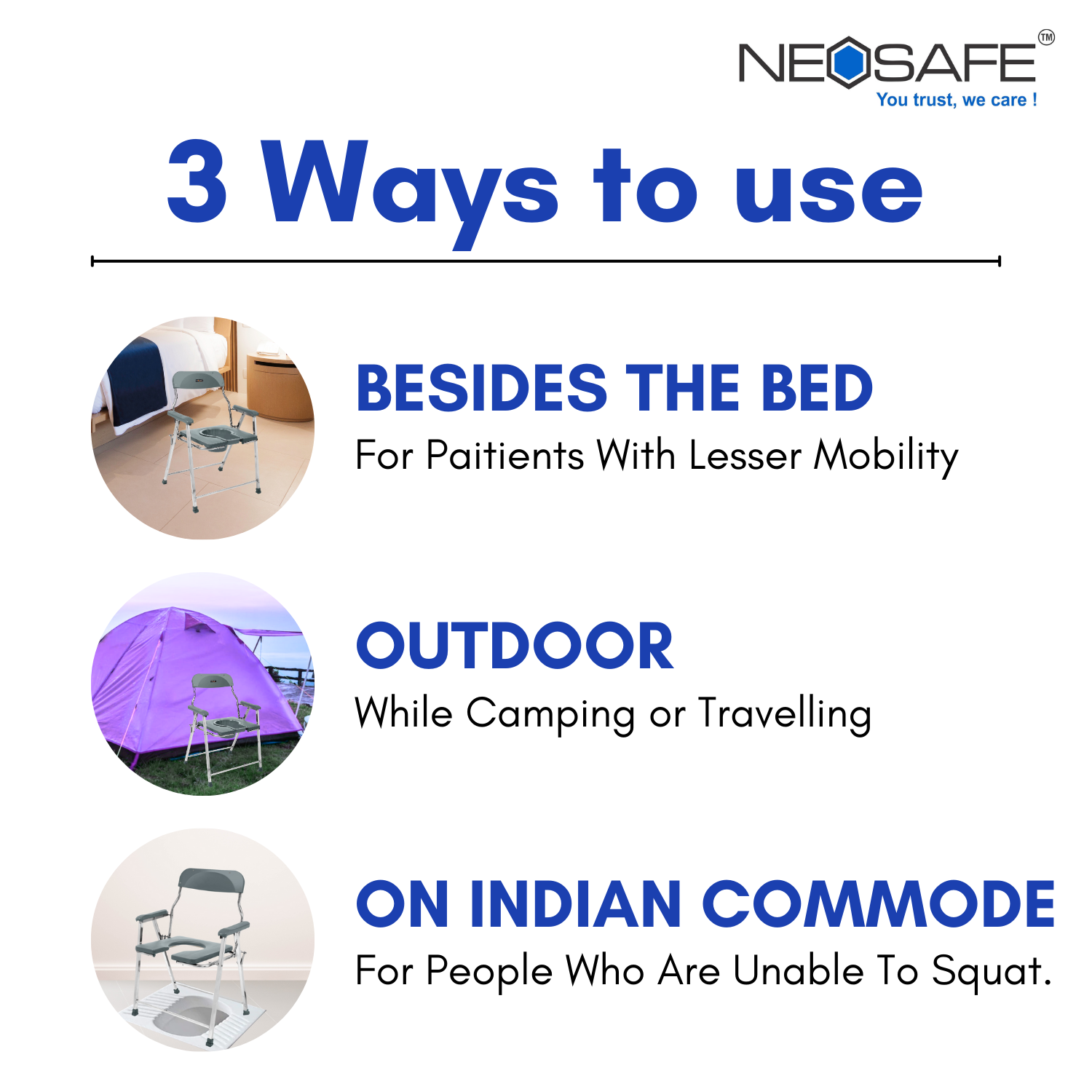 Height Adjustable Commode chair - Image 5